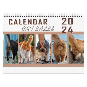Настенный Календарь на 2024 год Собачьи Какашки Забавный Календарь Для Дворняжек Глянцевый Настенный Календарь Подарок для Друзей Семьи Соседей Коллег Родственников
