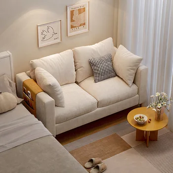Небольшой диван в квартире Гостиная Комната для сдачи в аренду Небольшой квартиры Тканевый Односпальный диван В спальне Двухместный Простой диван