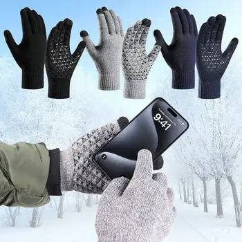 Нескользящие перчатки с электрическим подогревом, Новые вязаные теплые перчатки с USB-подогревом, компьютерные перчатки, сенсорные велосипедные перчатки, мужские Женские