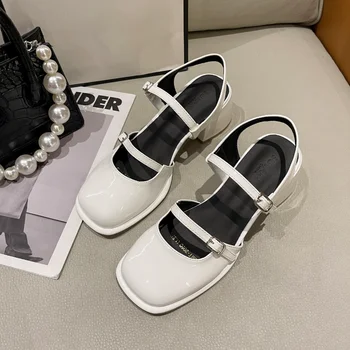 Нескользящие сандалии с круглым носком, Женская повседневная Летняя Пляжная элегантная обувь 2023, Корейская модная обувь для вечеринок, Женский дизайн