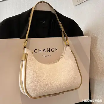 Новая модная брендовая кожаная женская сумка повседневная сумка-тоут в корейском стиле, верхняя кожаная сумка-мессенджер через плечо для женщин, сумка для подмышек 2023 sac