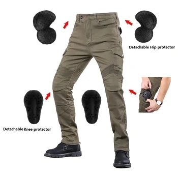 Новые джинсы для езды на мотоцикле с наколенниками, брюки для мотокросса, мотоциклетные велосипедные брюки, защитные брюки