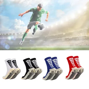 Новые мужские противоскользящие футбольные носки, высококачественные мягкие дышащие утолщенные спортивные носки для бега, велоспорта, пеших прогулок, женские футбольные носки