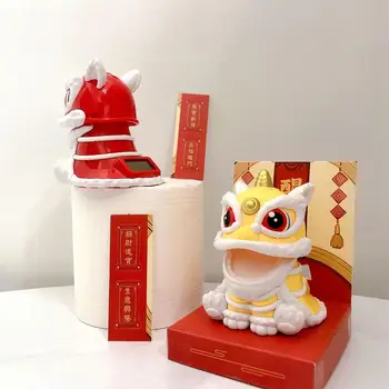 Новый Китайский Стиль Lucky Dancing Lion Модель Украшения Дома На Солнечных Батареях Праздничные Подарки Приносят Богатство И Удачу