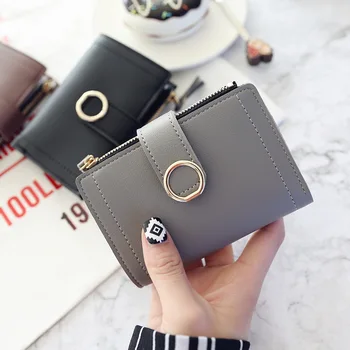 Новый модный женский кошелек-клатч с зажимом для денег, маленький брендовый кожаный кошелек на молнии, женская сумка для карт для женщин