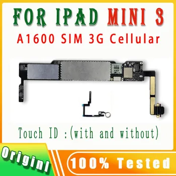Оригинальная Чистая материнская плата iCloud A1600 WIFI 3G SIM-версия для сотовой связи для ipad Mini 3 Логическая плата с чипами