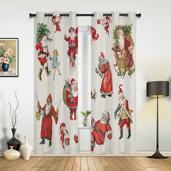 Подарок Санта-Клауса, занавески в виде Рождественской елки для гостиной, оконных панелей, штор для спальни, кухни, домашнего декора, занавески для окон
