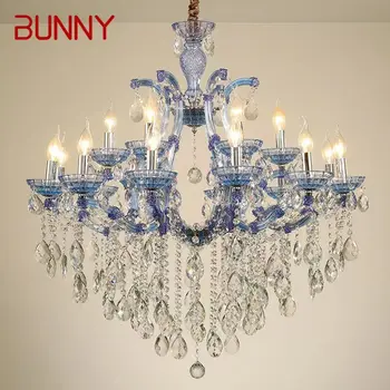 Подвесная лампа BUNNY LuxuriousCandle в европейском стиле, Хрустальная лампа, Художественная гостиная, ресторан, Вилла, лестница, Двухуровневое здание