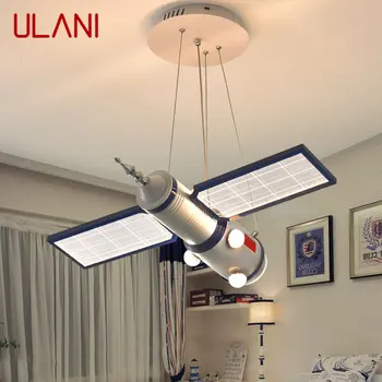 Подвесной светильник ULANI Children's Spaceship LED Creative Fashion Cartoon Light для детской комнаты с дистанционным управлением затемнением в детском саду