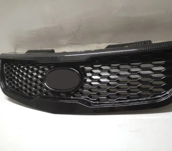 Подходит для Kia Forte 2009-12 текстура углеродного волокна Передний Верхний бампер капот Решетка радиатора