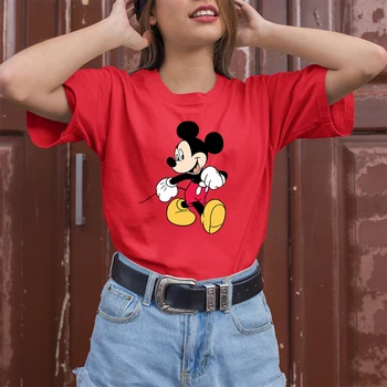 Поступления 2022 года, Новая футболка, Женская одежда для прогулок с Микки Маусом, Мультяшный Дропшип с коротким рукавом, Минималистичный Мягкий Топ бренда Disney для девочек