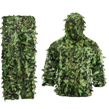 Практичный камуфляжный костюм с бионическими листьями и липким цветком, охотничий маскировочный костюм, лесной камуфляж, универсальный комплект камуфляжа (B)
