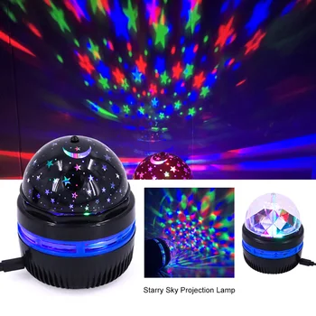 Проекционная лампа ночного Звездного неба USB Вращающаяся галактика RGB Проекторный свет Волшебный шар Сценическая проекция Атмосферный свет для вечеринки