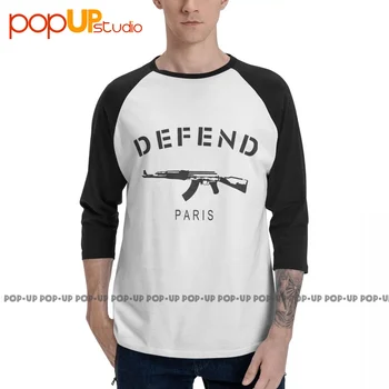Редкая футболка Defend Paris с 3D принтом Ak47 и рукавом 3/4, хипстерская высококачественная футболка Реглан