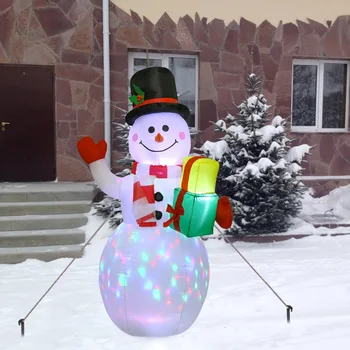 Рождественский надувной Снеговик, Светодиодное рождественское украшение, Световое освещение, воздушный насос 1,5 м, Снеговик, декор для праздников на открытом воздухе