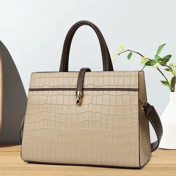 Роскошный бренд 2023, Новая женская сумка с текстурой аллигатора, Темпераментная, простая, для поездок на работу, большая вместительная сумка-тоут, сумки-мессенджеры, сумка-мешок