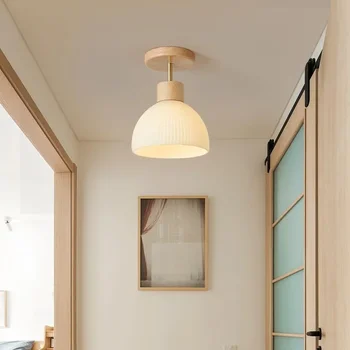 Скандинавский светодиодный потолочный светильник коридор в японском стиле простой деревянный потолочный светильник креативный балкон проход гардеробная внутреннее освещение