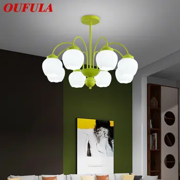 Современная Люстра OUFULA Light LED Creative Simple Green Fresh Design Стеклянная Подвесная Лампа для Дома, Гостиной, Спальни