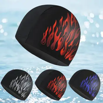 Солнцезащитная мужская шапочка для плавания из нейлоновой ткани, устойчивая к разрывам, защита ушей в стиле Flame, шапочка для плавания, аксессуары для плавания