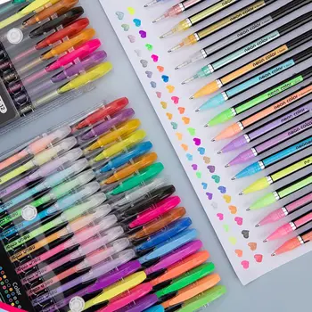 Флэш-маркер Школьные канцелярские принадлежности Набор гелевых ручек с блестками для офиса Маркеры с тонким наконечником Цветная ручка для рисования Цветная ручка для подписи