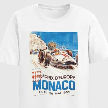 Футболка Monaco Grand Prix Винтажный Гоночный Автомобильный плакат Топ Мотоспортивная одежда пот