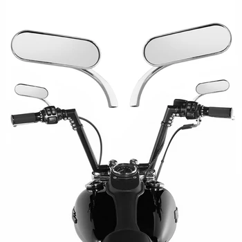 Хромированное Боковое зеркало заднего вида для мотоцикла Mini Universal для Honda Kawasaki Suzuki Yamaha Harley Dyna Electra Glide Fatboy Softail