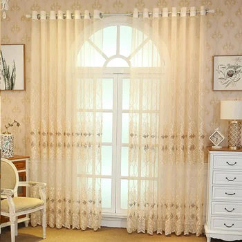 Шторы из тюля в скандинавском стиле с восьмизначной цветочной вышивкой для гостиной, столовой, спальни, Оконный экран Нестандартного размера