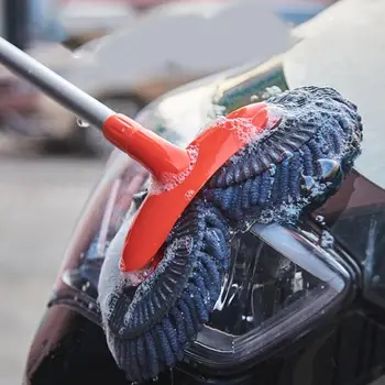 Щетка для мытья автомобиля, автомобильная сканирующая швабра с длинной рукояткой, Чистящий инструмент, веник из синели, Регулируемый суперпоглощающий автоаксессуар
