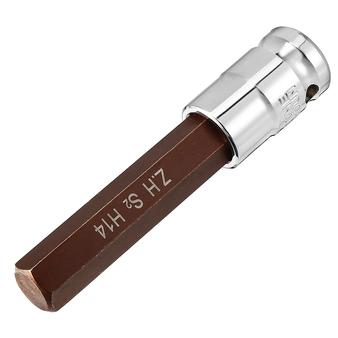 uxcell 1/2-дюймовый привод, удлиненный разъем с шестигранной головкой 14 мм, сталь S2, серебристый оттенок0