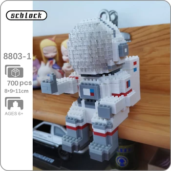 SC 8803-1 Космическое Приключение Астронавт Белый Шлем 3D Модель DIY Мини Алмазные Блоки Кирпичи Строительная Игрушка для Детей без Коробки